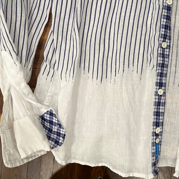 Faconnable Azur 100% Linen Shirt- Amazing colors and summer style XXL - Picture 5 of 6